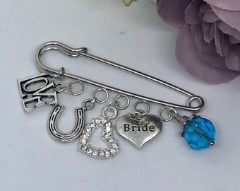 Something Old, Something New, Something Borrowed, Something Blue, Good Luck Charm, Kilt Pin - LILY