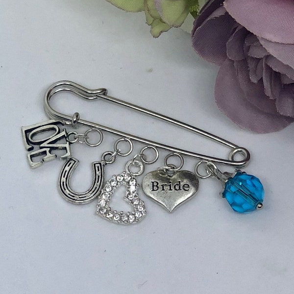 Something Old, Something New, Something Borrowed, Something Blue, Good Luck Charm, Kilt Pin - LILY