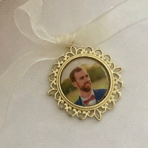 Gold Bouquet Photo Charm, Bouquet Charm, Memory Charm, Bridal Charm, Keepsake Charm, Photo Bouquet Charm, Memorial Charm - KELLIE 14K GOLD