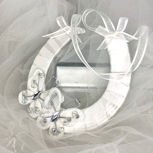 Bridal Horseshoe, Something Blue, Wedding Horseshoe, Good Luck Charm, Keepsake, Bridal Gift - BELINDA WHITE