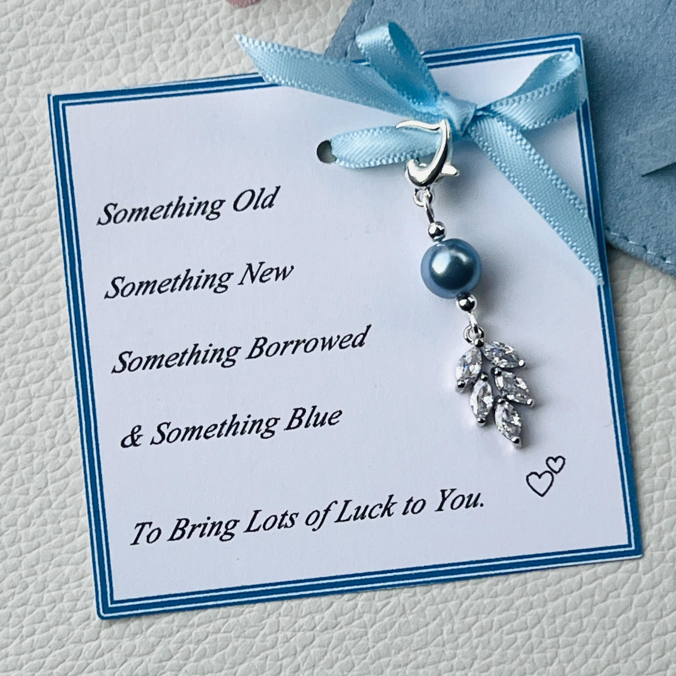 Something Blue, Good Luck Charm, Keepsake, Pearl Charm, Bridal Gift -…