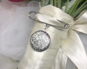Photo Locket Bouquet Charm: Filigree Bridal Memory - NELLIE SILVER