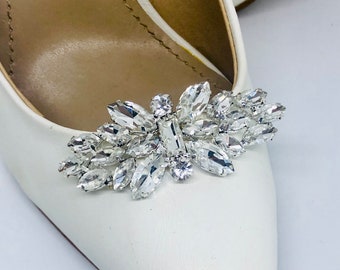 Crystal Bridal Shoe Clips: Sparkling Silver Wedding Accessory - HEIDI