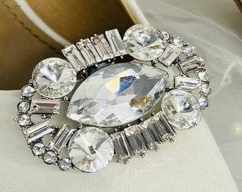 Crystal Bridal Shoe Clips: Sparkling Silver Wedding Accessory