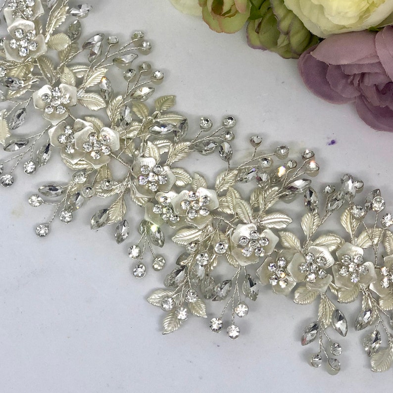 Bling Headpiece AVA Silver Hair Piece Bridal Headpiece Crystal Hair Piece Wedding Headpiece