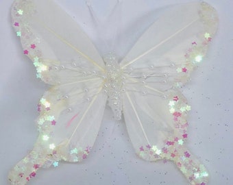 Butterfly Flower Girl Ribbon Wand: Pink Princess Fairy Wand