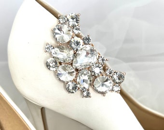 Clips para zapatos de novia con cristales en oro rosa - LINA ROSE