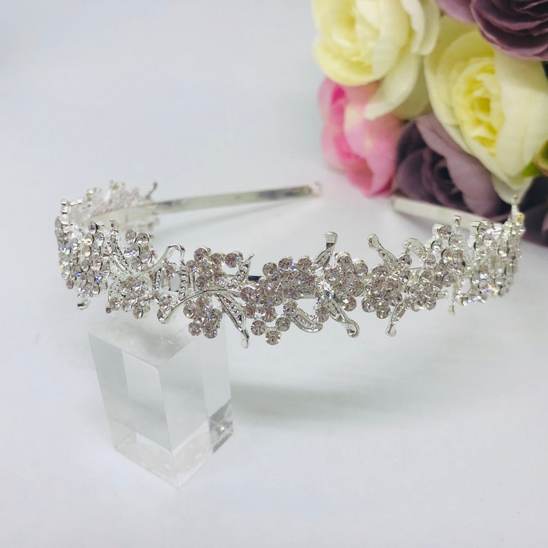 Silver Bridal Headband, Wedding Hair Piece, Crystal Head Piece ...