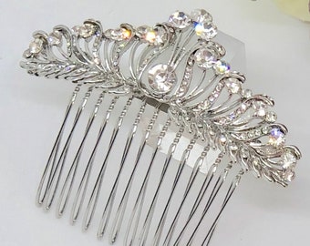 Silver Hair Comb, Bridal Hair Comb, Wedding Hair Comb, Bridal Hair Piece, Wedding Hair Piece - GEORGIA