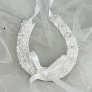 Bridal Horseshoe, Something Blue, Wedding Horseshoe, Good Luck Charm, Keepsake, Bridal Gift - THERESE