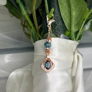 Something Blue, Bridal Pin, Good Luck Charm, Keepsake, Bridal Gift, Bridal Bouquet Charm - ABIGAIL