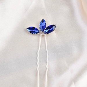 Silver Hair Pins, Hair Pins, Bridal Hair Pins, Wedding Hair Pins, Something Blue, Bridal Hairpiece - VALERIE