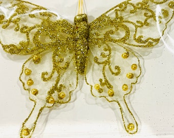 Butterfly Flower Girl Ribbon Wand: Sparkling Halloween Colors