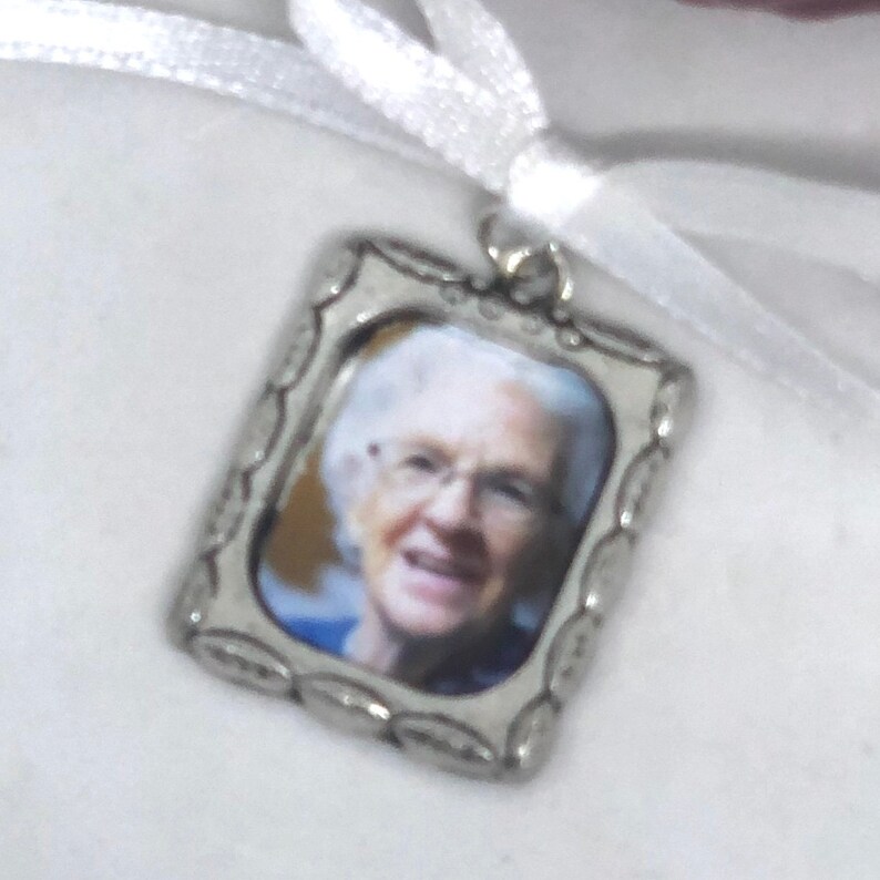 Memorial Charm Silver Bouquet Photo Charm Bouquet Charm CHARLIE Memory Charm Keepsake Charm Photo Bouquet Charm Bridal Charm