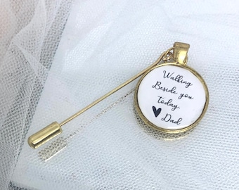 Gold Grooms Lapel Pin, Grooms Boutonnière, Grooms Lapel Pin, Photo Memory Charm Lapel Pin - DAVID GOLD