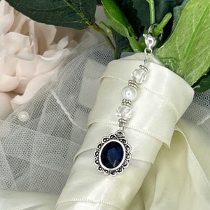 Something Blue, Bridal Pin, Good Luck Charm, Keepsake, Bridal Gift, Bridal Bouquet Charm - GINNY