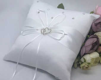 Ring Pillow, Page Boy Ring Pillow, Ring Bearer Pillow, Bling Ring Pillow, White Bling Ring Pillow, Ring Box - ANDREW WHITE