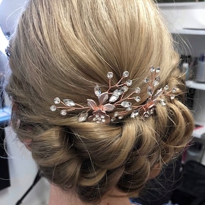 Rose Gold Hair Pins, Hair Pins, Bridal Hair Pins, Wedding Hair Pins, Bridal Headpiece, Bridal Hairpiece - AVA ROSE