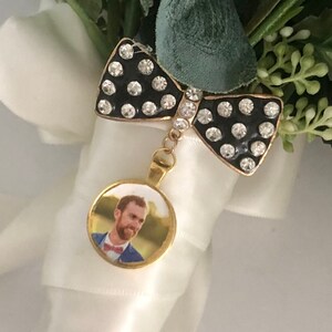 Brooch Bouquet Photo Charm, Bouquet Charm, Memory Charm, Bridal Charm, Keepsake Charm, Photo Bouquet Charm, Memorial Charm - JOSIE