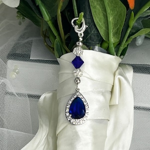 Something Blue, Bridal Pin, Good Luck Charm, Keepsake, Bridal Gift, Bridal Bouquet Charm - TESS