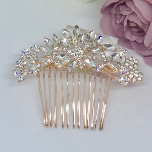 Rose Gold Hair Comb, Bridal Hair Comb, wedding Hair Comb, Bridal Hair Piece, Wedding Hair Piece - MIMI ROSE