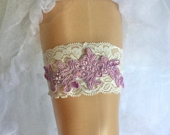 Bridal Garter, Lace Garter, Wedding Garter, Bling Garter, Something Blue, Bridal Accessories - ROSALIE