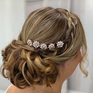 Rose Gold Hair Pins, Hair Pins, Bridal Hair Pins, Wedding Hair Pins, Bridal Headpiece, Bridal Hairpiece - HAYLEY