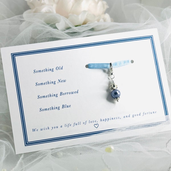 Something Blue, Bridal Pin, Good Luck Charm, Bridesmaid Keepsake, Bridal Gift, Bridal Bouquet Charm - REINA