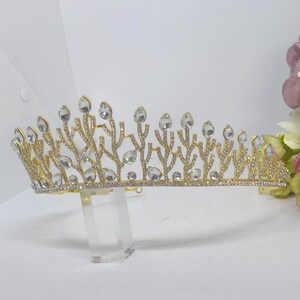Gold Tiara, Gold Headpiece, Gold Bridal Tiara, Bridal Headpiece, Bridal Hair Accessory, Wedding Hair Accessories - THERESA