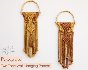 PATTERN Macrame Two Tone Wall Hanging DIY