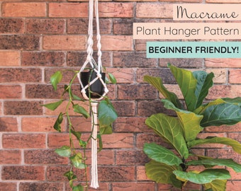 PATTERN Macrame Pot Plant Hanger DIY Instant Download Step by Step Instructions Beginner Friendly
