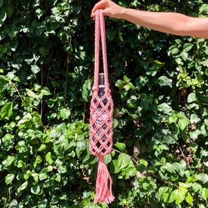 PATTERN Macrame Bottle Holder Wine Carrier Stretch Fit Design image 2