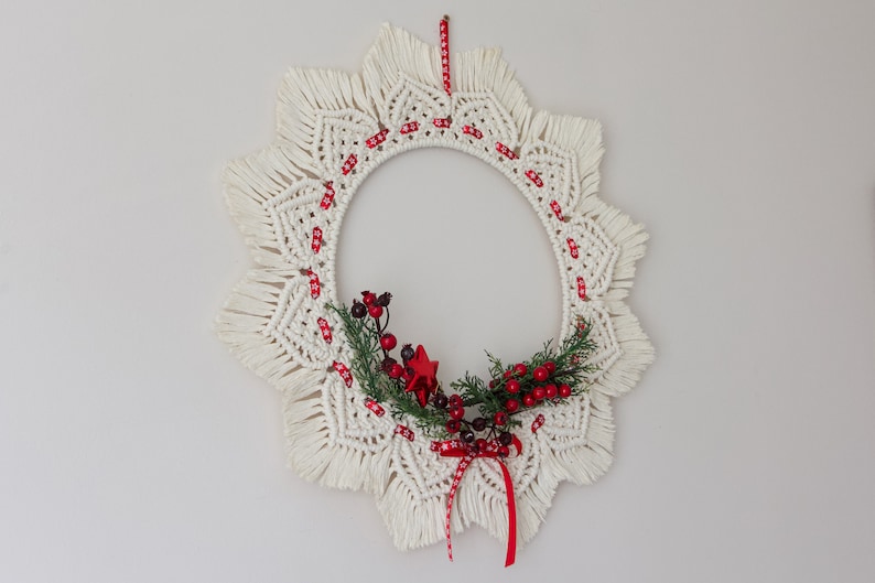 PATTERN Macrame Christmas Wreath image 5