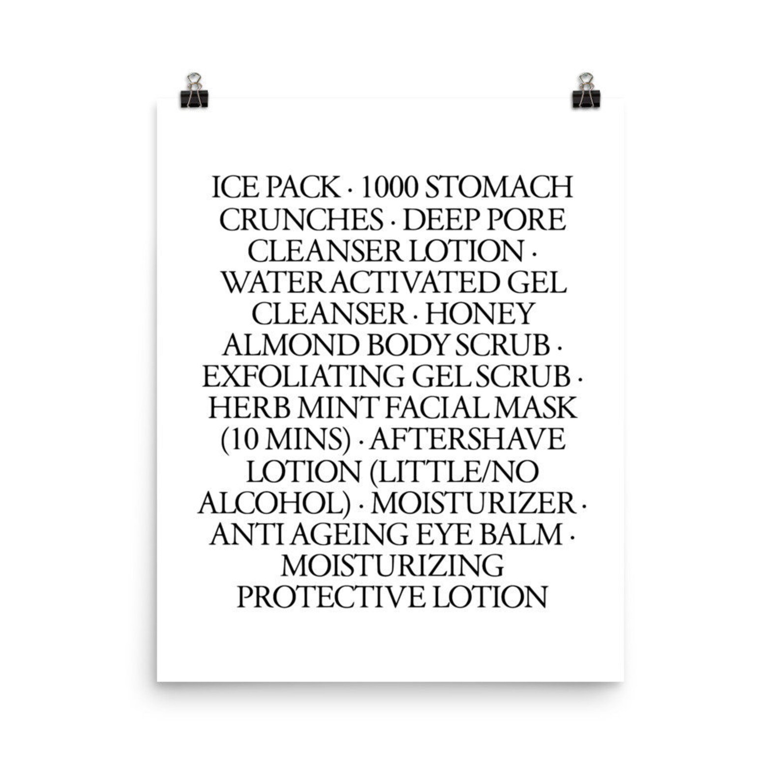 Patrick Bateman Morning Routine Poster Etsy