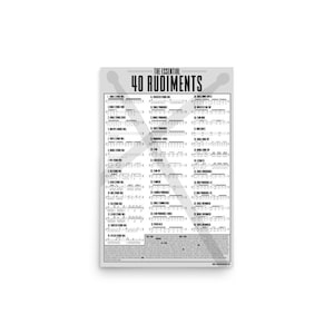 The Essential 40 Rudiments Grau Poster