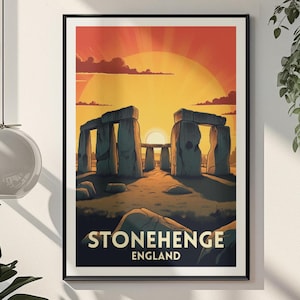 Stonehenge England Travel Retro Vintage Poster Print Wall Art Souvenir