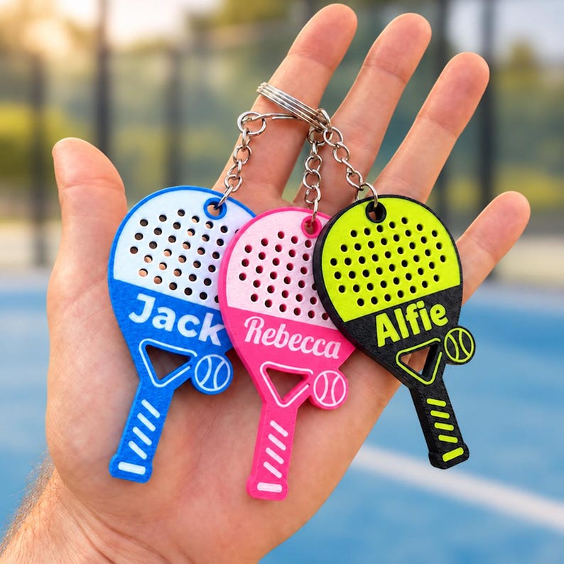 pickleball keyring with name