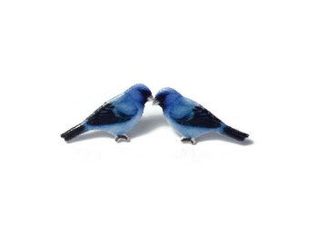 Indigo Bunting Birds by John James Audubon Counted Cross Stitch Pattern