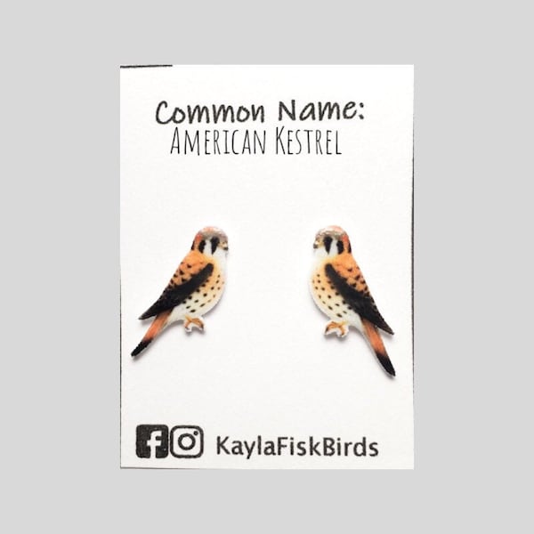 American kestrel earrings | kestrel jewelry | falcon earrings falcon jewelry falconry birds of prey birding birdwatching gift