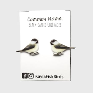 Black-capped chickadee earrings | chickadee jewelry | bird earrings | bird jewelry | backyard birds | ornithology | bird gift, lover birding