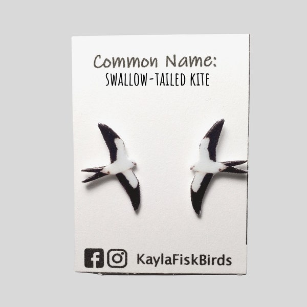 Swallow-tailed Kite earring | bird of prey jewelry | bird birding birdwatching birding