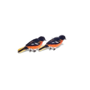 Boucles d'oreilles oriole Baltimore | bijoux oriole | Ornithologie ornithologie accessoire cadeau ornithologie