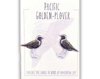Pacific Golden-Plover earrings, shorebird jewelry