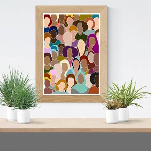 Women Feminism Print Together we rise Wall Art Feminism Poster Gift Idea Office Art Boho Wall Art Home Wall Decor image 2