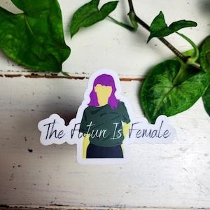 Feministische sticker (waterdicht)|Girl Power |Toekomst is vrouwelijk | Sticker van goede kwaliteit | Vinylsticker | Laptop, bidon, bullet journal