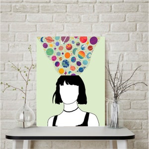 Women Feminism Print | Space girl | Wall Art | Feminism Poster | Gift Idea | Office Art |  Boho Wall Art | Home Wall Decor | Gift