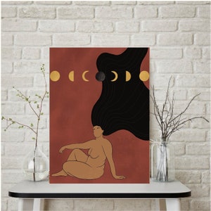 Women Feminism Print | Moon | Body Positivity | Wall Art | Feminism Poster | Gift Idea | Office Art |  Boho Wall Art | Home Wall Decor