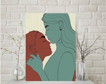 Women Feminism Print | Lesbian love | LGBTQ | Queer | Wall Art | Feminism Poster | Gift Idea | Office Art |  Boho Wall Art |Home Wall Decor