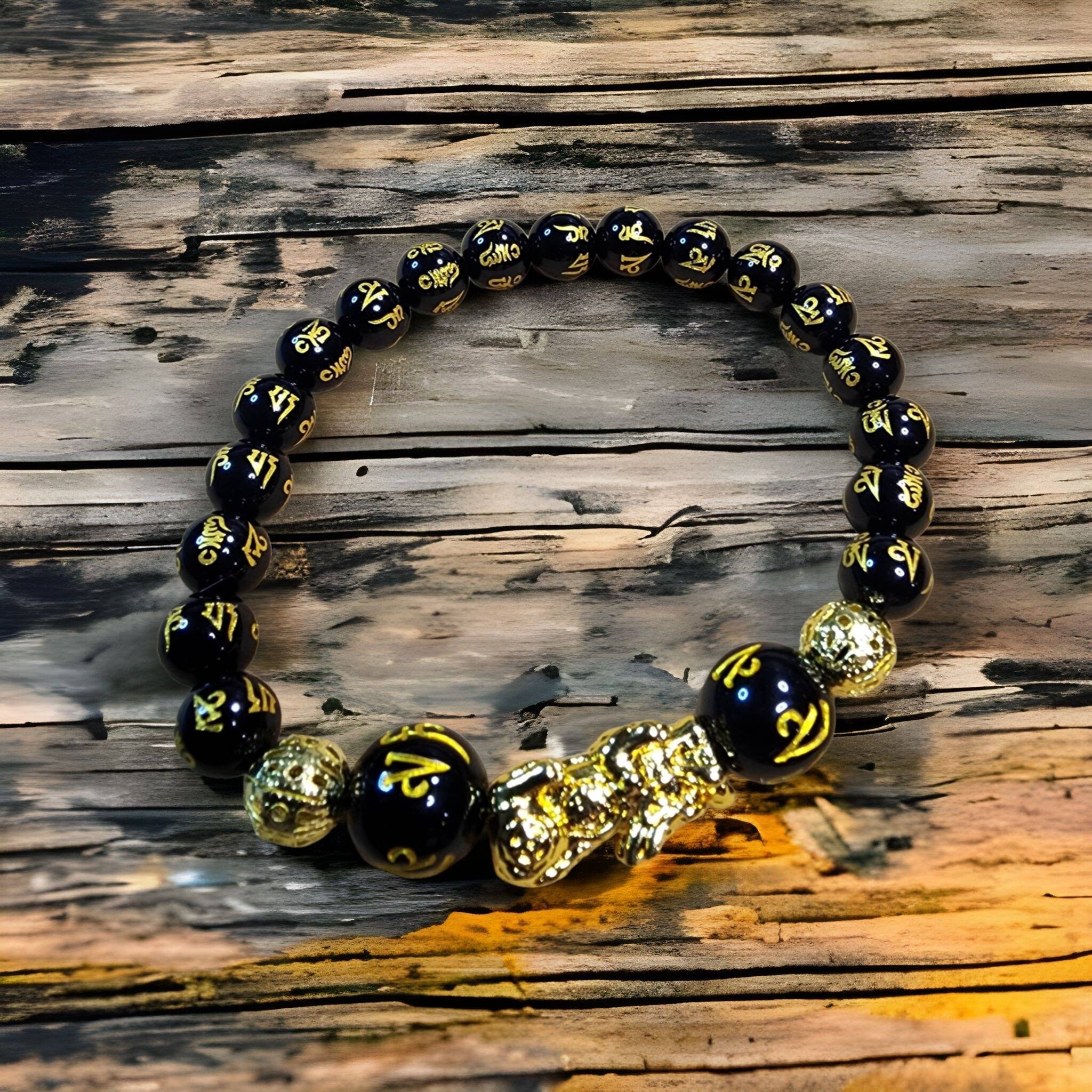 Golden Pixiu Mantra Bracelet Etsy Singapore