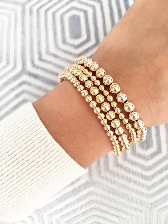 6mm gold 2024 bead bracelet